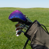 Levendige lichtstralen roze blauw golfheadcover (Insitu)