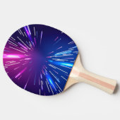 Levendige lichtstralen roze blauw tafeltennisbatje (Zijkant)