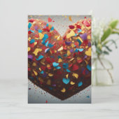 Levendige liefde hart Confetti dank u kaart (Staand voorkant)