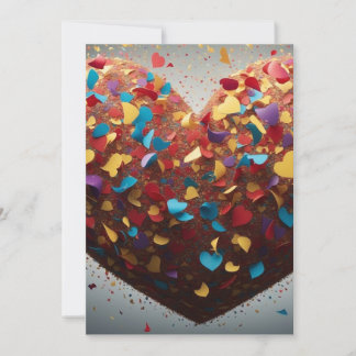 Levendige liefde hart Confetti dank u kaart