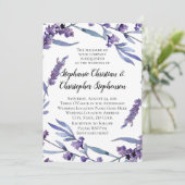 Levendige Lila Waterverf Elegant Summer Wedding Kaart (Staand voorkant)