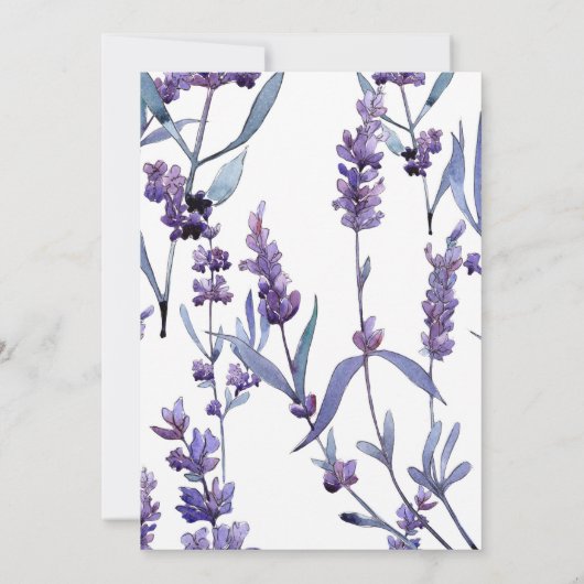 Levendige Lila Waterverf Elegant Summer Wedding Kaart (Achterkant)