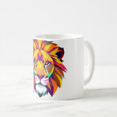 Levendige Lion Head geometrische kunst Koffiemok (Voorkant rechts)