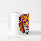 Levendige Lion Head geometrische kunst Koffiemok (Voorkant links)
