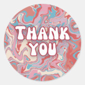 Levendige Liquid Art Marmer "Dank u" Sticker (Voorkant)