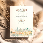 Levendige Los Angeles Skyline Save-the-Date Kaart