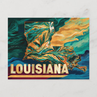 Levendige Louisiana Kaart Kunst