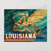 Levendige Louisiana Kaart Kunst (Voorkant)
