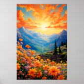Levendige lucht bergvallei wilde bloem | AI Poster (Voorkant)