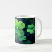 Levendige Lucky Four Leaf Clover - Sparkle W Koffiemok (Voorkant rechts)