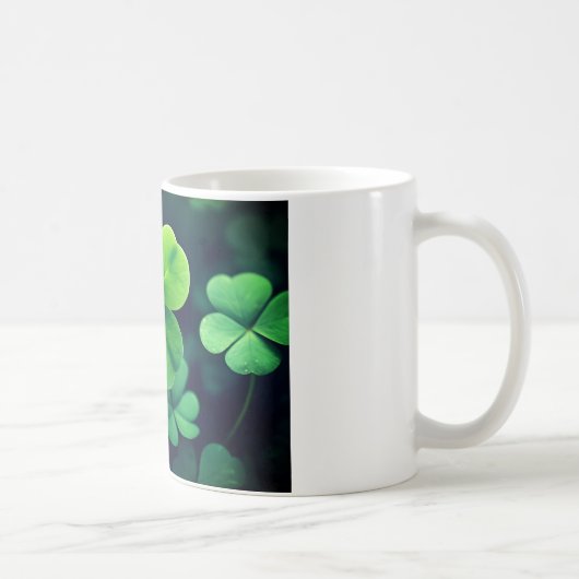Levendige Lucky Four Leaf Clover - Sparkle W Koffiemok (Rechts)