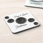 Levendige luidsprekers — wit bier onderzetter (Linkerzijde)