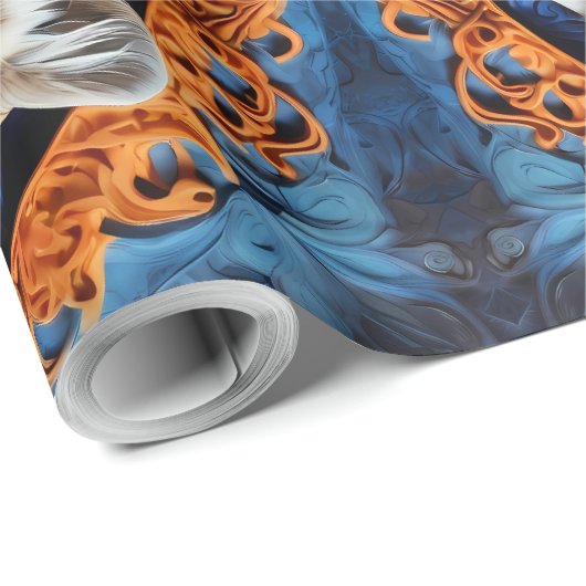 Levendige luipaard met bloemenmotieven cadeaupapier (Rol Hoek)