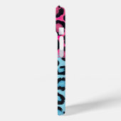 Levendige luipaardprint in roze en blauw Case-Mate iPhone case (Achterkant / Links)
