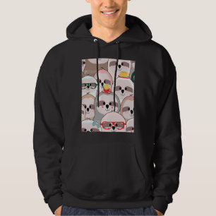 Levendige luis in roze grijze pasta hoodie