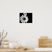 levendige macro - zwart - witte fotografie floral poster (Keuken)
