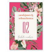 Levendige magenta blush boho tropische bloemenbrui kaart (Voorkant)