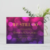 Levendige Magenta Bokeh Lichten Huwelijksjubileum Kaart (Staand voorkant)