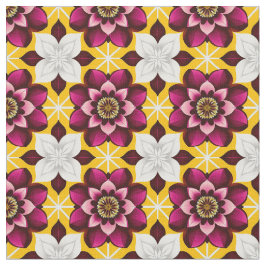 Levendige magenta en witte bloemen stof