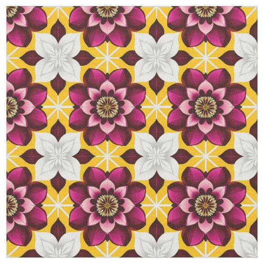 Levendige magenta en witte bloemen stof (Close Up)