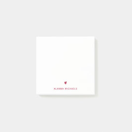 Levendige magenta — Hart en naam Post-it® Notes