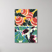 Levendige Magenta & Oranje Abstracte Bloemkunst Canvas Afdruk (Voorkant)