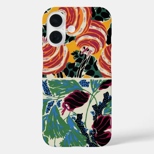 Levendige Magenta & Oranje Abstracte Bloemkunst Case-Mate iPhone Case (Achterkant)