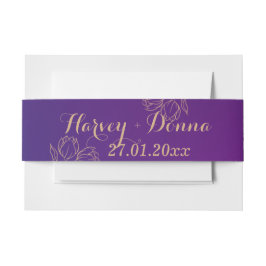 Levendige Magenta Paarse met Floral gevoerde bruil Uitnodigingen Wikkel