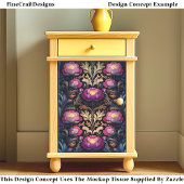 Levendige Magenta & Pink Peony Blooms CT3 Decoupag Tissuepapier