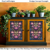 Levendige Magenta & Pink Peony Blooms CT3 Decoupag Tissuepapier