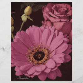Levendige Magenta Roze Roze Bloemen Scrapbook Papi