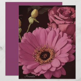 Levendige Magenta Roze Roze Bloemen Scrapbook Papi