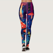 Levendige Magic Mushroom Forest Art Leggings (Achterkant)