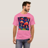 Levendige Magic Mushroom Forest Art T-shirt (Voorkant volledig)
