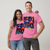 Levendige Magic Mushroom Forest Art T-shirt (Unisex)