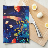 Levendige Magic Mushroom Forest Art Theedoek (Quarter Fold)