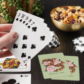 Levendige maïsslang Roze Pioen Bloemen Groen Pokerkaarten (Insitu)