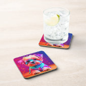 Levendige Maltese Pup Art Bier Onderzetter (Rechterzijde)