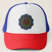 Levendige Mandala Bloem- en Geometrisch Patroon Trucker Pet (Voorkant)