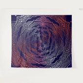 Levendige Mandala Boho Chic Elegante Navy Roze Gou Wandkleed (Voorkant (horizontaal))