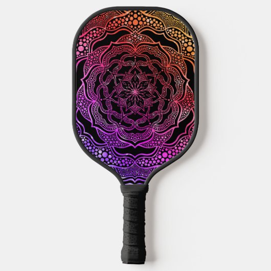 Levendige Mandala Heilige Geometrie Aangepaste Mon Pickleball Paddle (Achterkant)