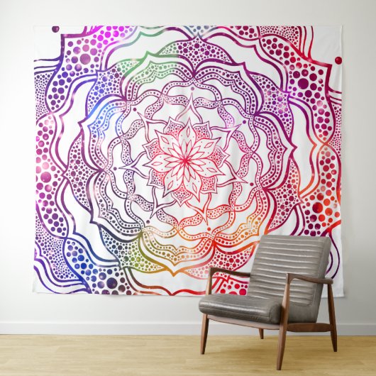 Levendige Mandala Kunst mooi Chic Stijlvol elegant Wandkleed (In Situ (horizontaal))