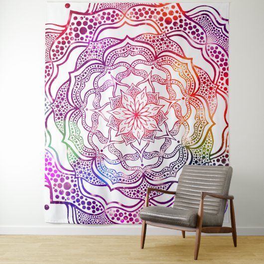 Levendige Mandala Kunst mooi Chic Stijlvol elegant Wandkleed (In situ)