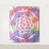 Levendige Mandala Kunst mooi Chic Stijlvol elegant Wandkleed (Voorkant)