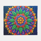 Levendige Mandala Kunstenaarschap Fleece Deken (Voorkant (Horizontaal))