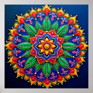 Levendige Mandala Kunstenaarschap Poster
