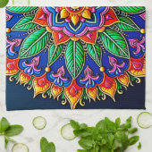 Levendige Mandala Kunstenaarschap Theedoek (Gevouwen)