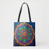 Levendige Mandala Kunstenaarschap Tote Bag (Voorkant)