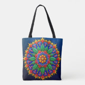 Levendige Mandala Kunstenaarschap Tote Bag (Achterkant)