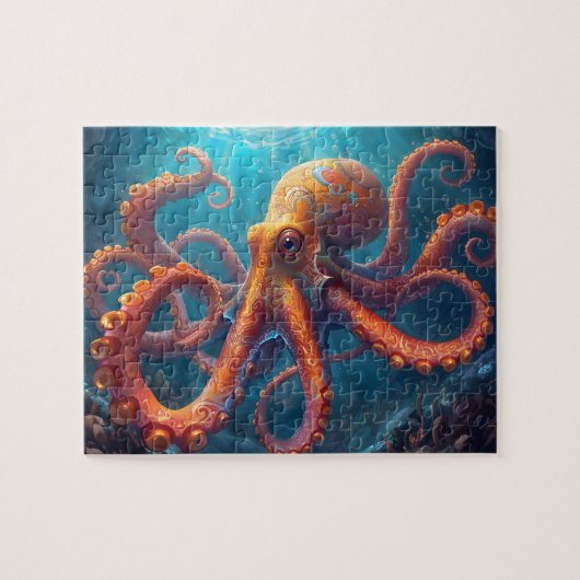 Levendige Mandala Octopus Kunst Legpuzzel (Horizontaal)